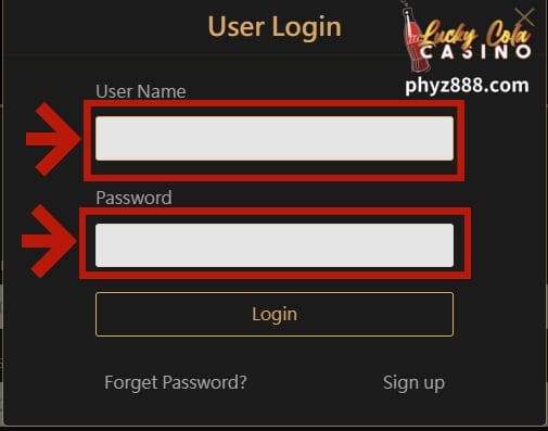 2. Sa login page, ilagay ang username at password na ginamit mo noong nagparehistro.